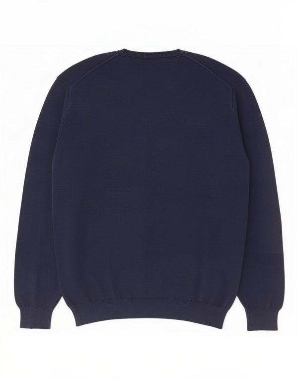 Maglione da uomo con scollo a V Lacoste taglia 5 grande in cotone blu navy