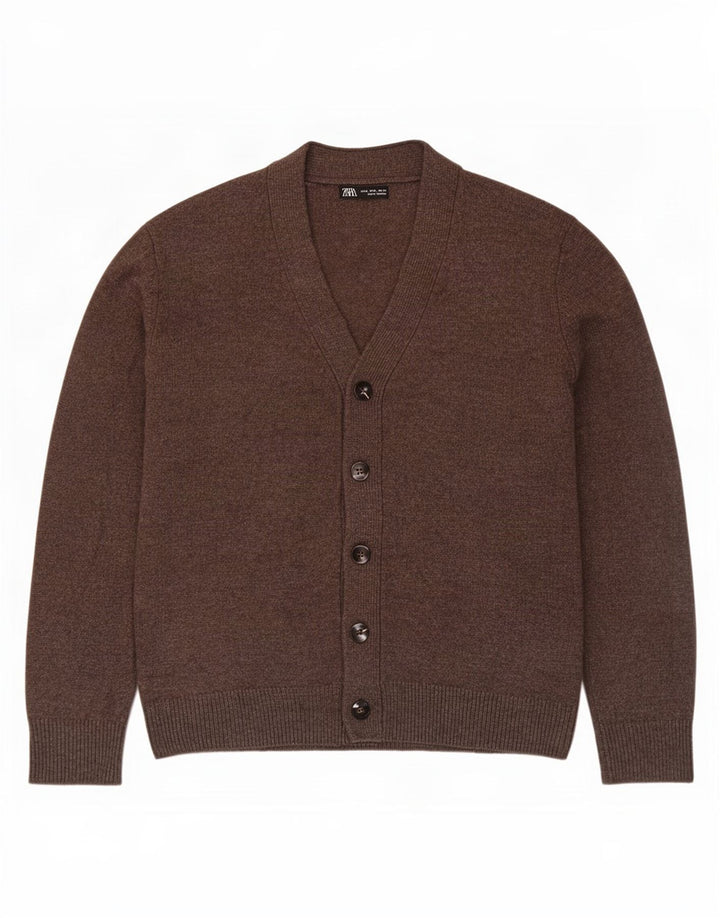 Maglione cardigan da uomo Zara Marrone medio