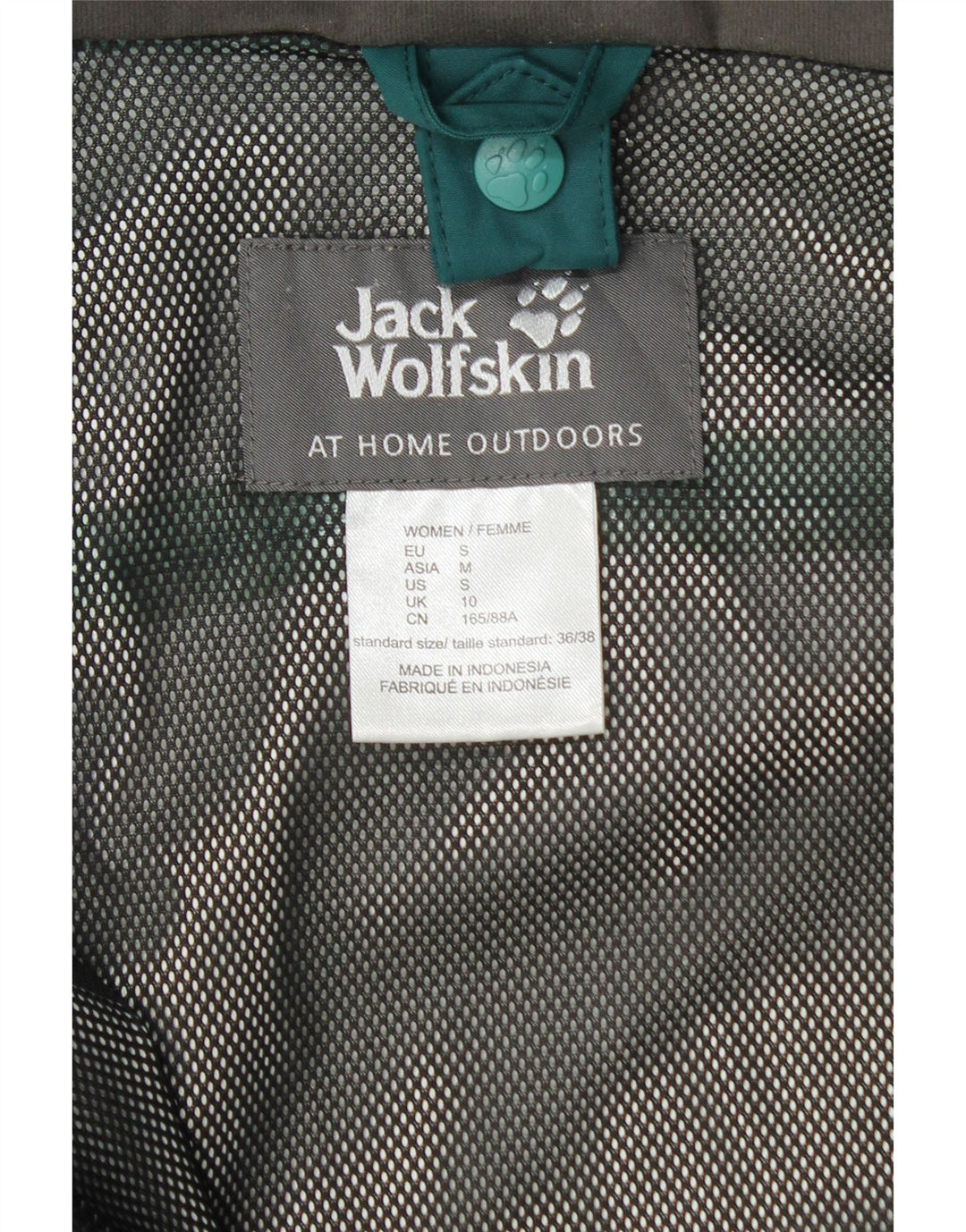 Giacca antipioggia con cappuccio da donna Jack Wolfskin UK 10 Small Turchese Colourblock