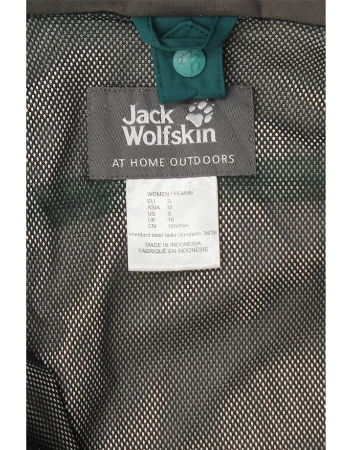 Giacca antipioggia con cappuccio da donna Jack Wolfskin UK 10 Small Turchese Colourblock