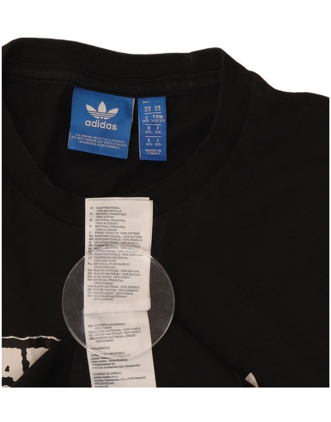 ADIDAS Mens Graphic T-Shirt Top XS Black