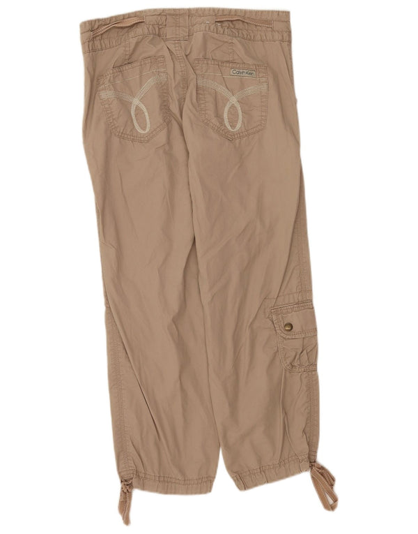 Pantaloni cropped cargo da donna Calvin Klein US 4 Small W30 L24 Cotone beige