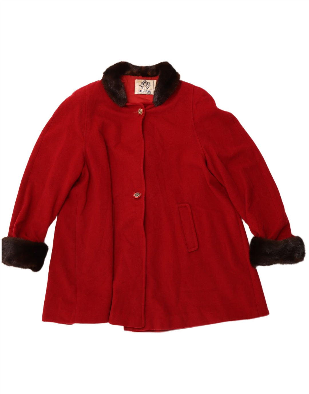Soprabito da donna SILVIA IT 44 Lana color block rosso medio
