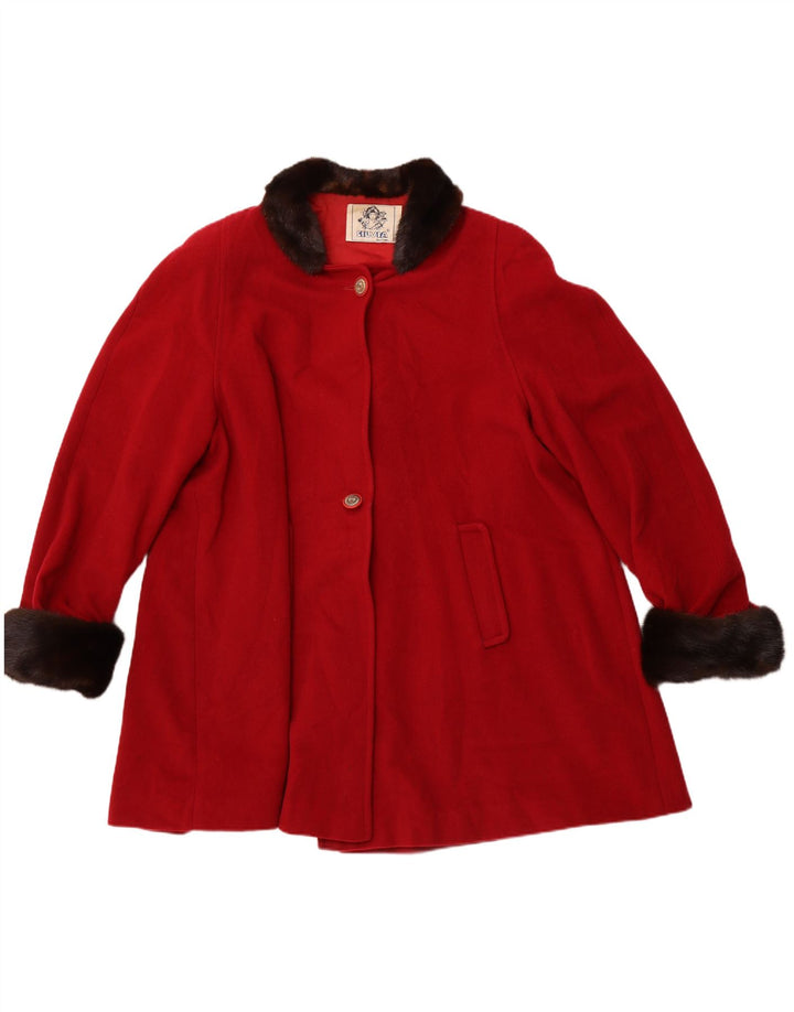 Soprabito da donna SILVIA IT 44 Lana color block rosso medio