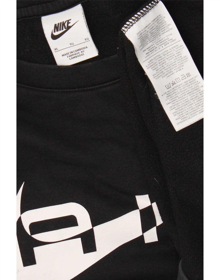 Felpa grafica da uomo Nike Felpa XL in cotone a righe nere