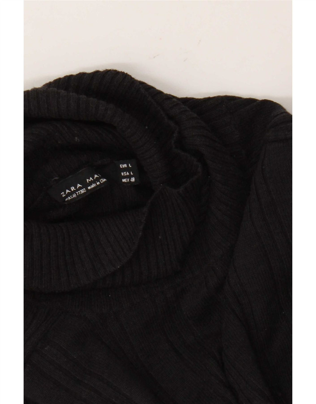Maglione maglione collo alto da uomo Zara grande nero