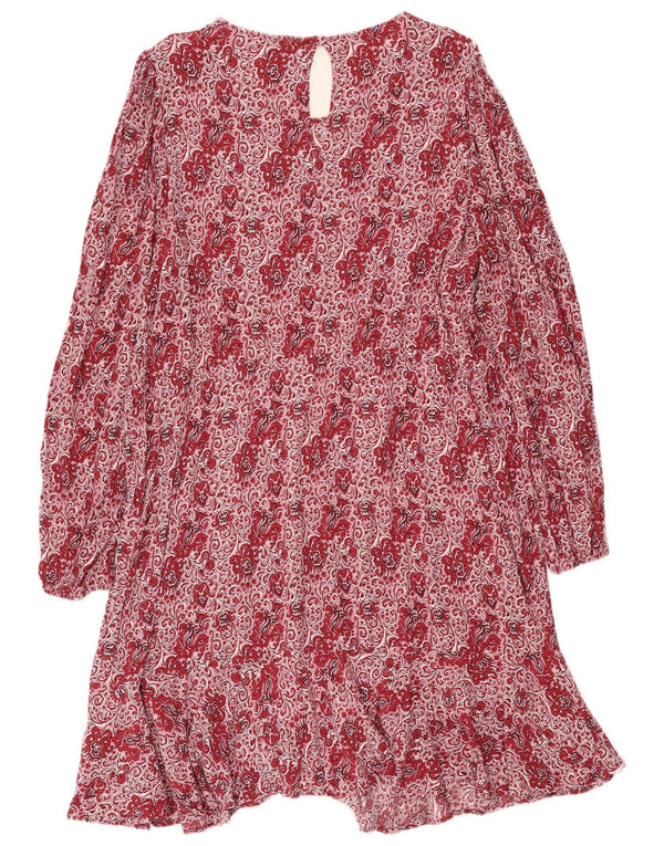 Abito a trapezio a maniche lunghe da donna Boden UK 22 3XL Viscosa Paisley rossa