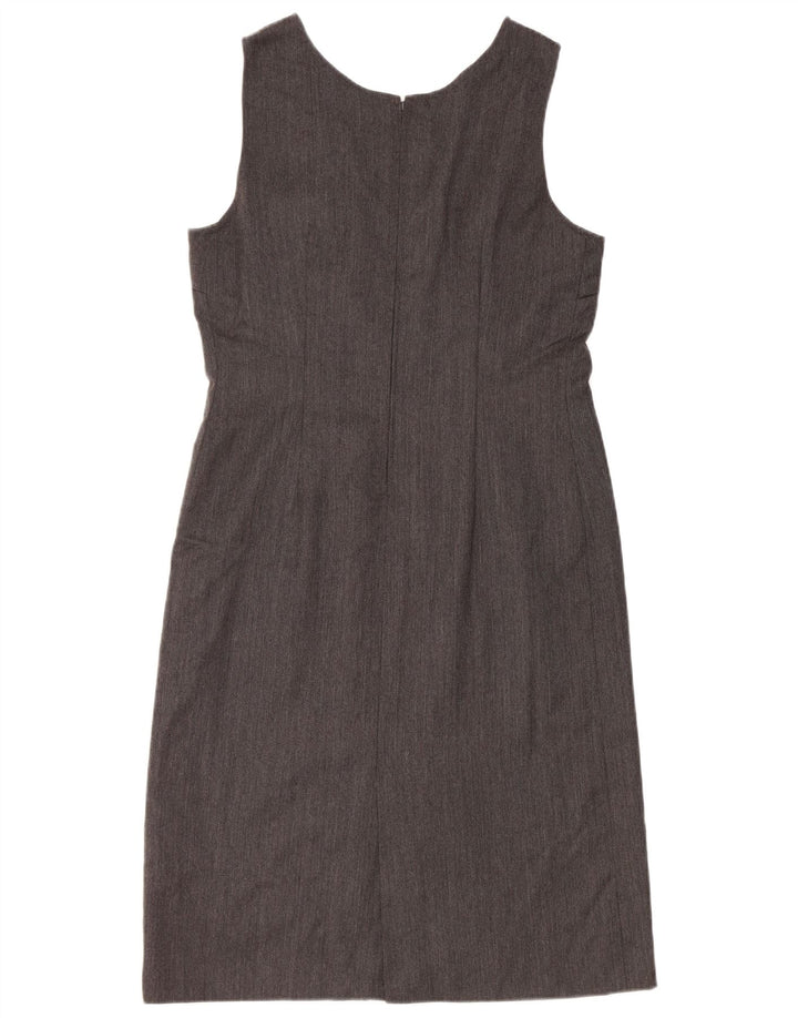 Abito tubino senza maniche vintage da donna UK 12 Grigio medio