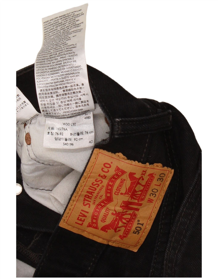LEVI'S Jeans dritti da uomo 501 W30 L26 cotone nero
