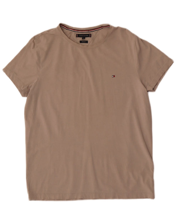 T-shirt extra slim da uomo Tommy Hilfiger Top XL in cotone grigio