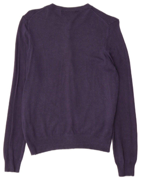 Maglione cardigan da donna Marks & Spencer UK 12 Viscosa blu navy medio