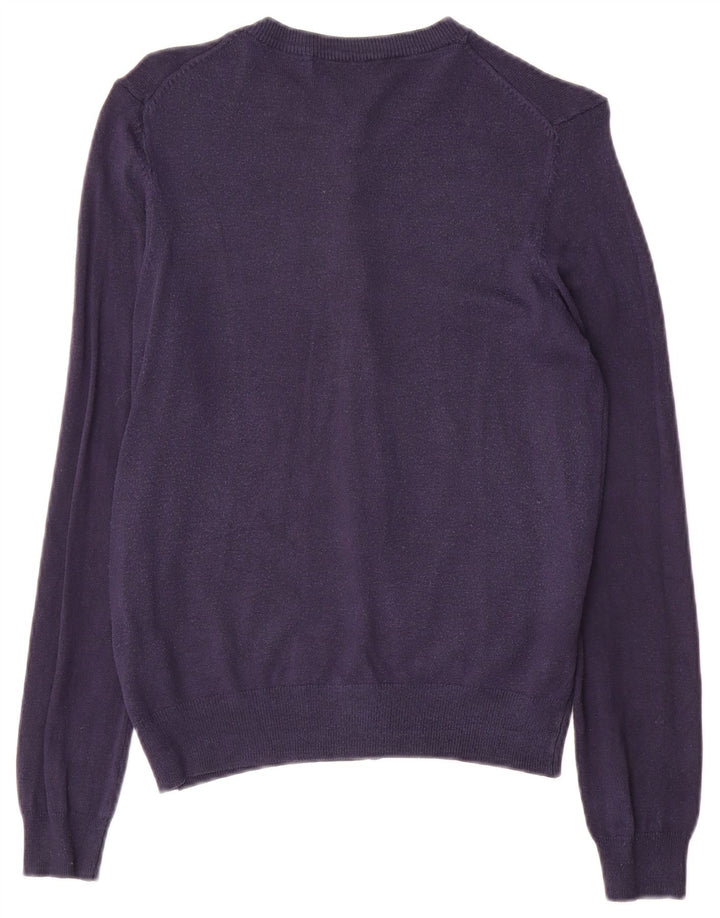 Maglione cardigan da donna Marks & Spencer UK 12 Viscosa blu navy medio