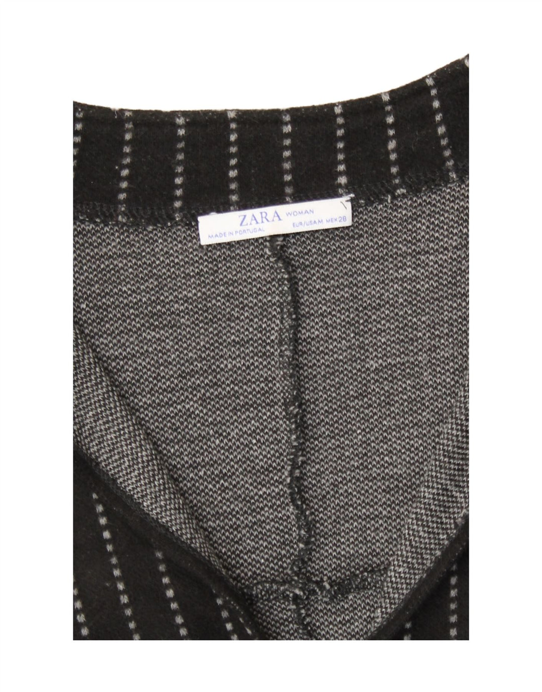 Abito a trapezio oversize da donna Zara UK 14 Acrilico a righe nere medie