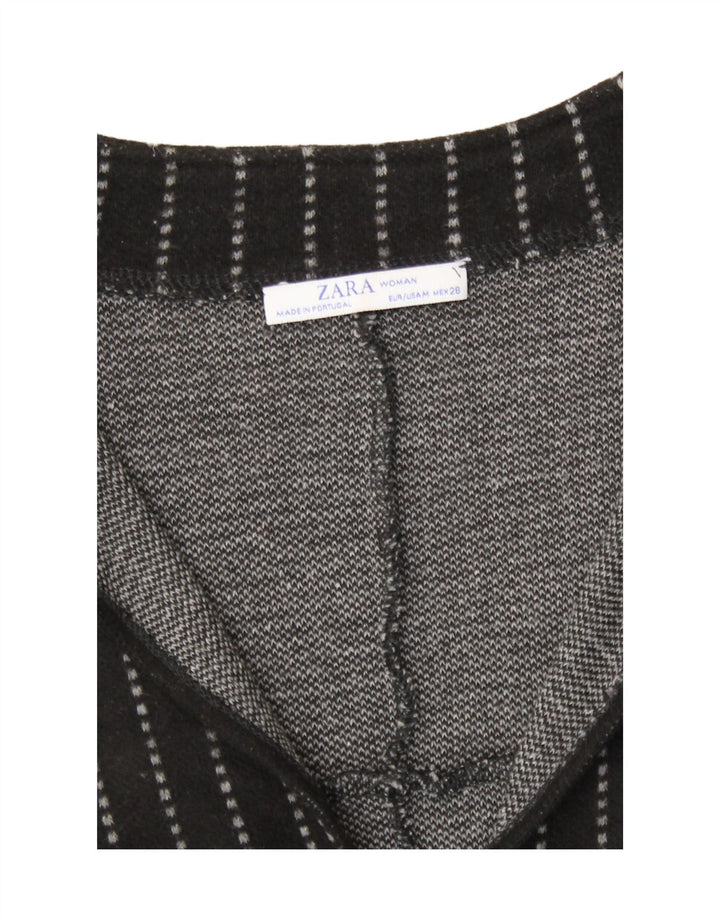 Abito a trapezio oversize da donna Zara UK 14 Acrilico a righe nere medie