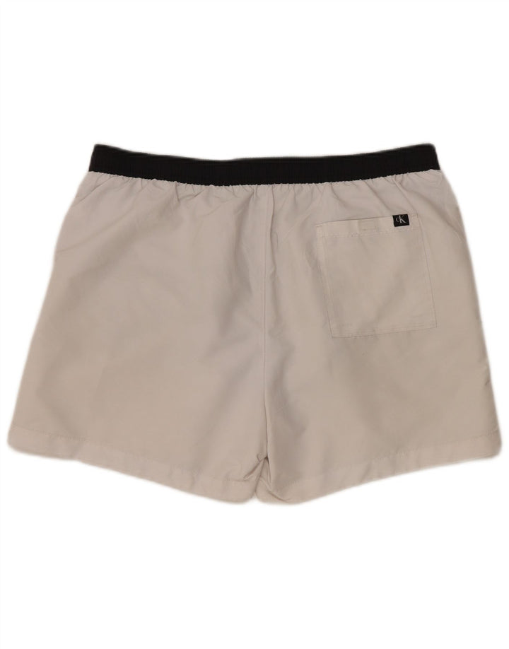 Pantaloncini da bagno da uomo Calvin Klein XL poliestere bianco