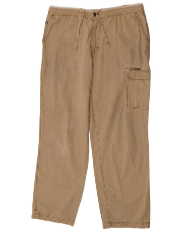 Pantaloni cargo dritti da uomo Quiksilver XL W38 L32 in cotone beige