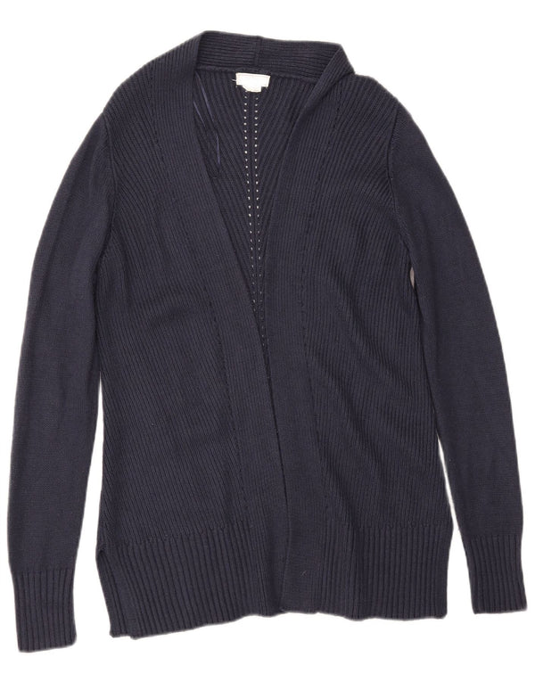 FAT FACE Maglione cardigan aperto da donna UK 8 Piccolo acrilico blu navy