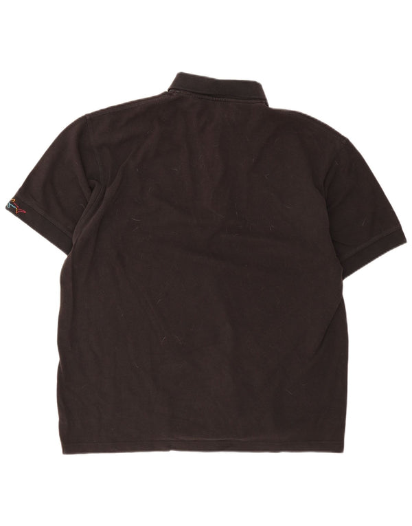 Greg Norman Mens Polo Shirt XL Black Cotton