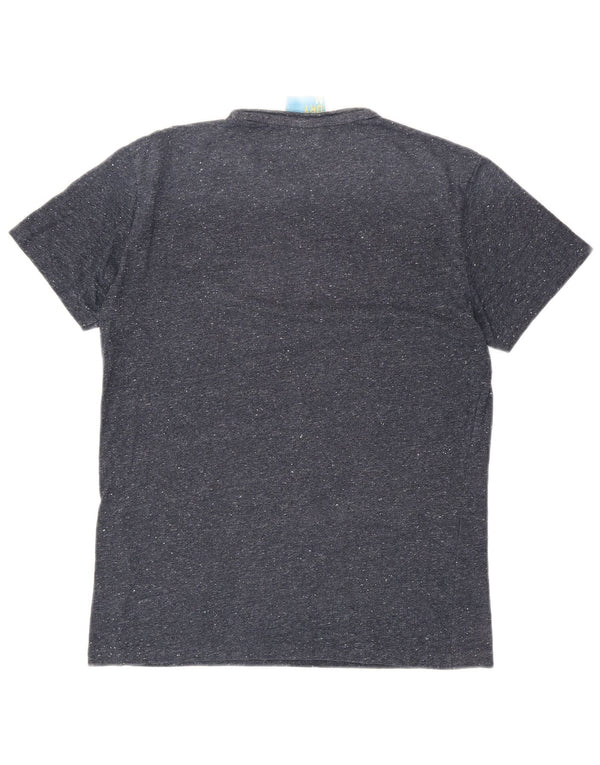 T-shirt grafica da uomo SUPERDRY Top in cotone chiazzato blu navy medio