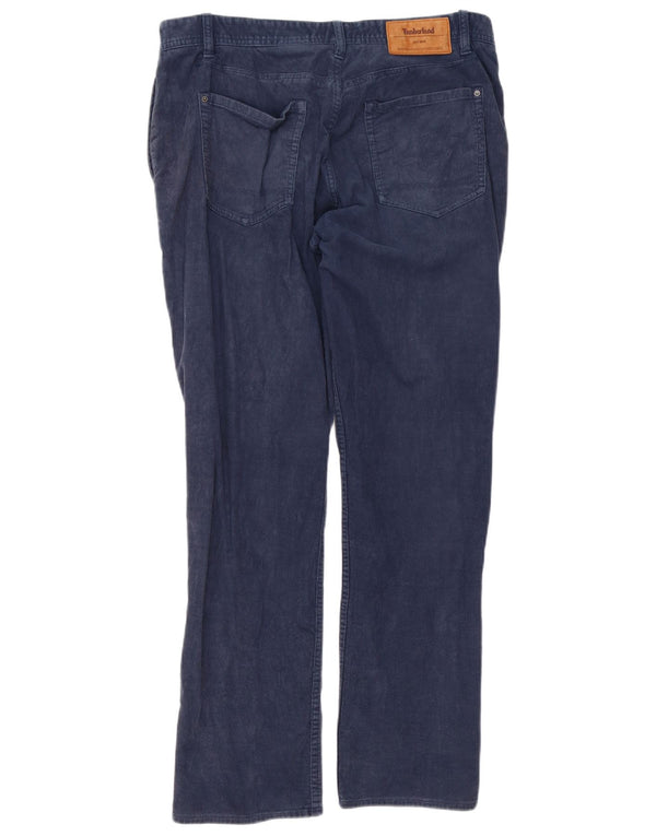 Pantaloni dritti da uomo in velluto a coste TIMBERLAND W36 L32 cotone blu navy