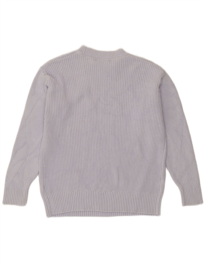 Maglione maglione girocollo da donna Marks & Spencer UK 14 Cotone viola medio