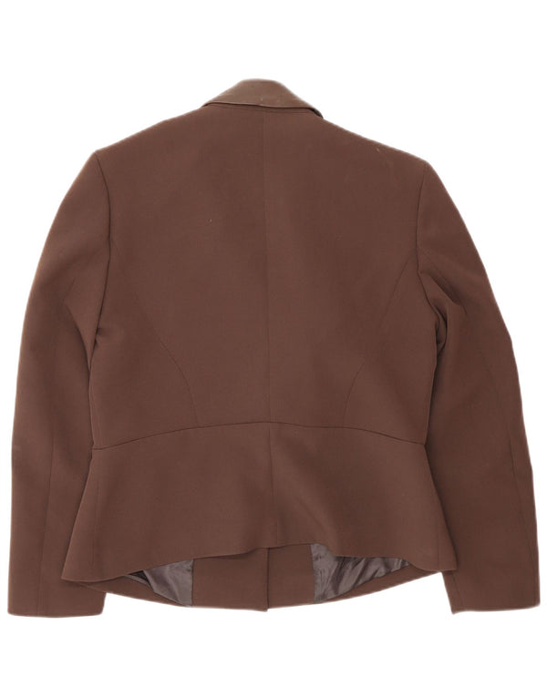 Giacca blazer da donna vintage IT 46 Large Marrone Colourblock Poliestere