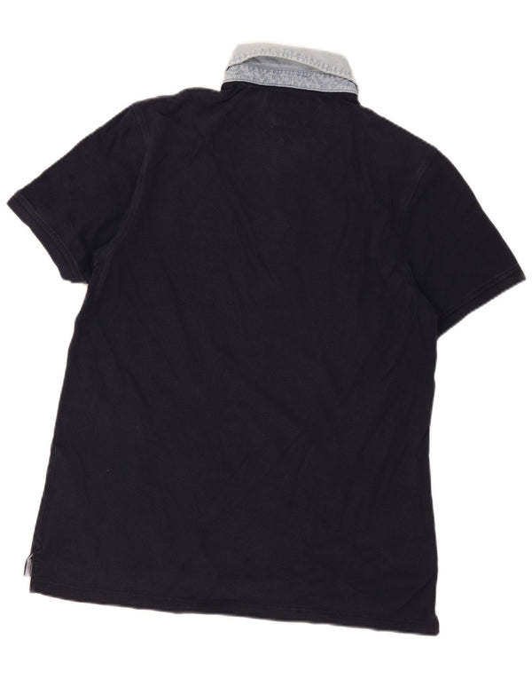 Polo da rugby da uomo slim fit Tommy Hilfiger XL in cotone blu navy