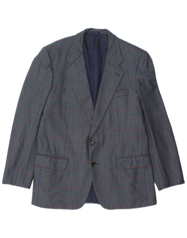 Giacca blazer da uomo Burberrys IT 48 media lana pied de poule blu navy