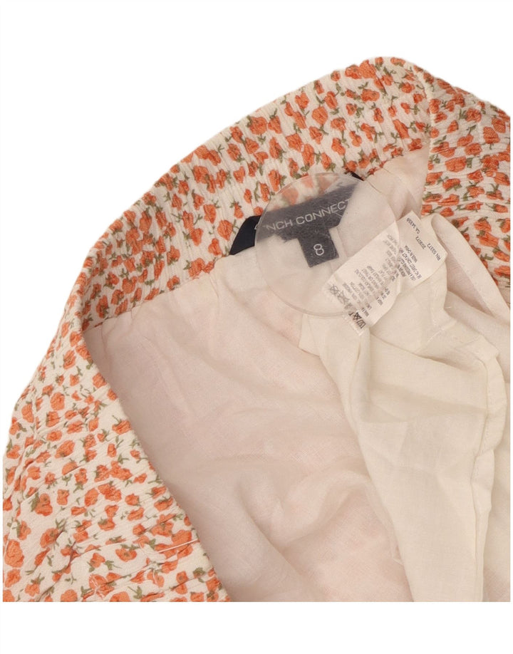 FRENCH CONNECTION Gonna a trapezio da donna US 8 media W30 arancione floreale