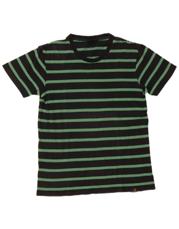 Carhartt Mens T-Shirt Top Medium Black Striped Cotton