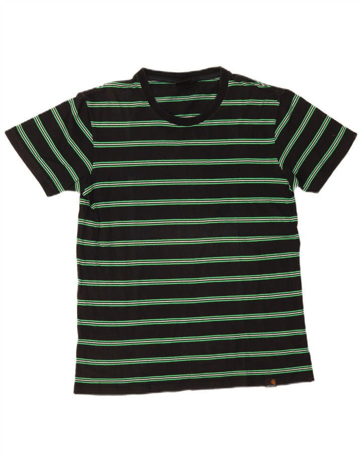 T-shirt da uomo Carhartt Top in cotone a righe nere medie