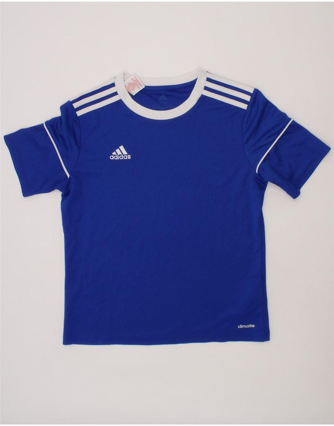 ADIDAS Boys Climalite T-Shirt Top 11-12 Years Medium  Blue Polyester Vintage Adidas and Second-Hand Adidas from Messina Hembry 