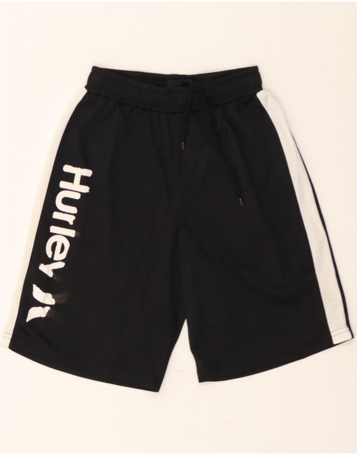 HURLEY Boys Graphic Sport Shorts 10-11 Years Medium Black Colourblock Vintage Hurley and Second-Hand Hurley from Messina Hembry 