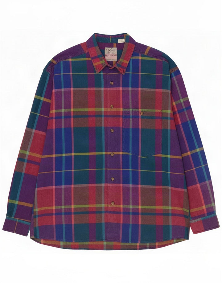 Camicia da uomo Tom Tailor Large in cotone a quadri multicolore