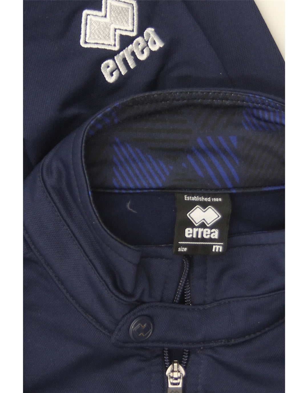ERREA Tuta intera da uomo con grafica media a righe blu navy