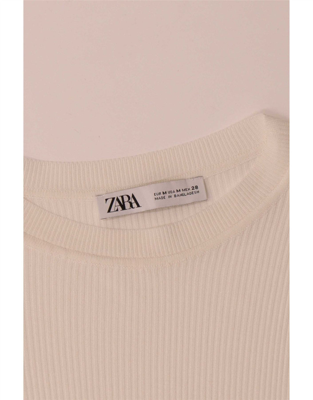Top Zara da donna a maniche lunghe UK 12 medio bianco