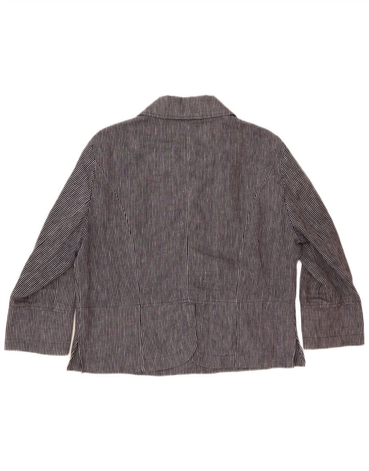 Giacca blazer da donna a 5 bottoni Hobbs UK 12 medio blu navy gessato