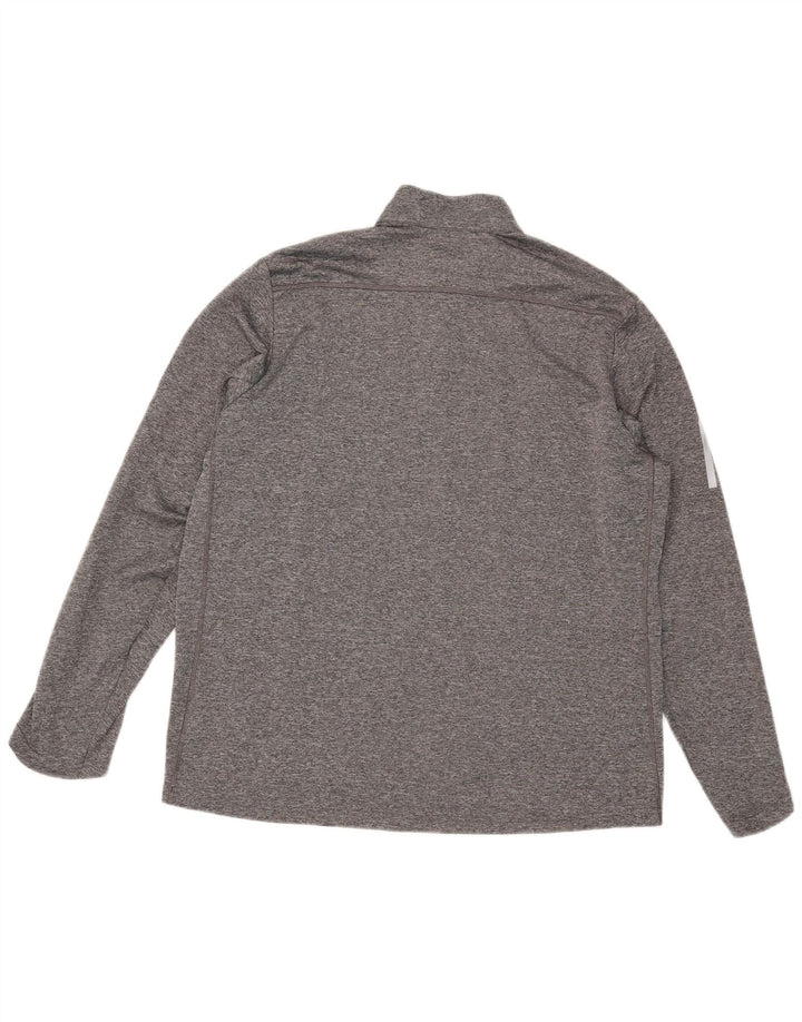 Adidas Uomo Aeroready Zip Neck Pullover Tuta Top XL Grigio chiazzato