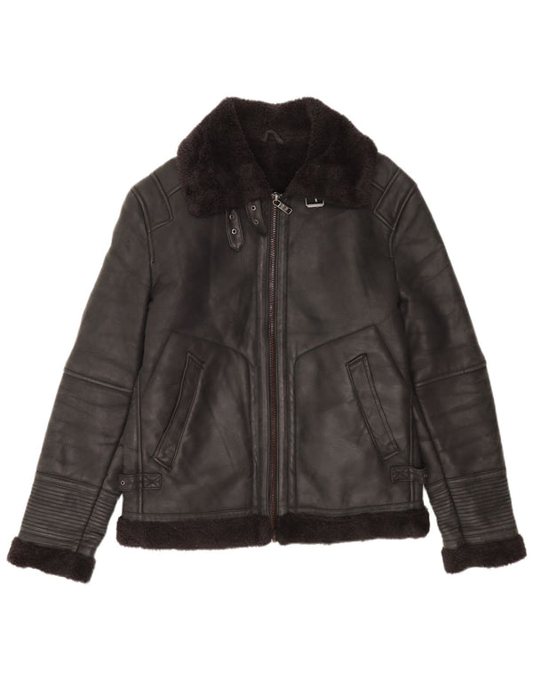 Giacca in shearling da uomo Zara UK 38 media nera