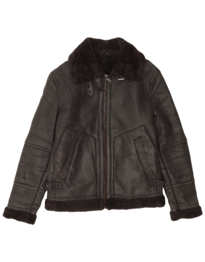 Giacca in shearling da uomo Zara UK 38 media nera