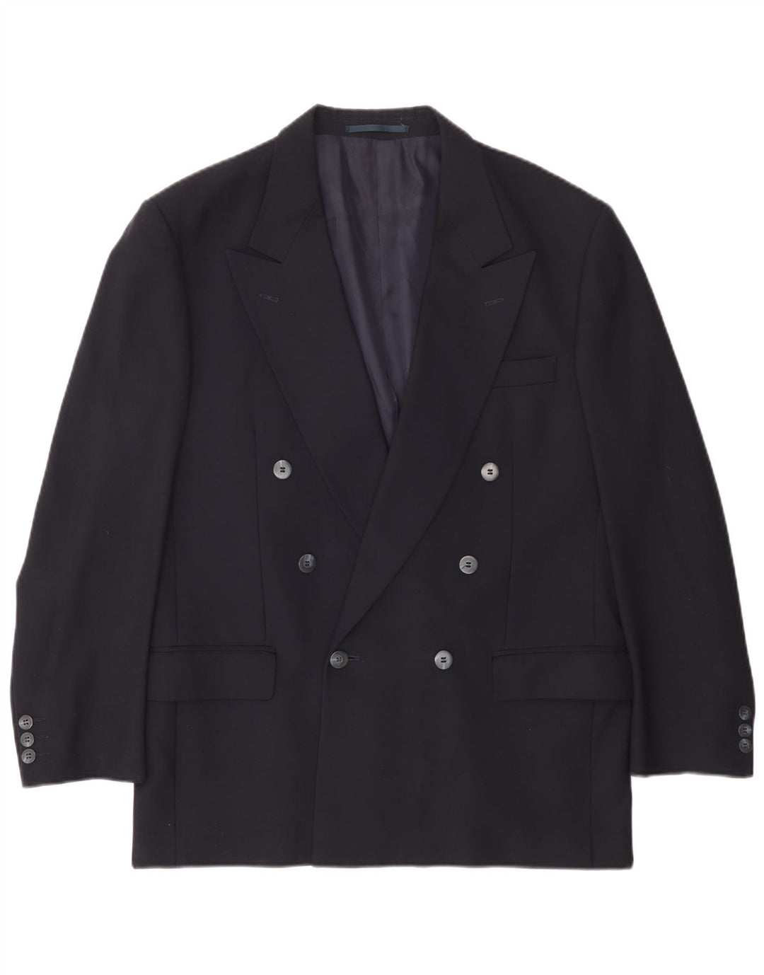 COLES Giacca blazer doppiopetto vestibilità regolare da uomo UK 40 Large Blu Navy