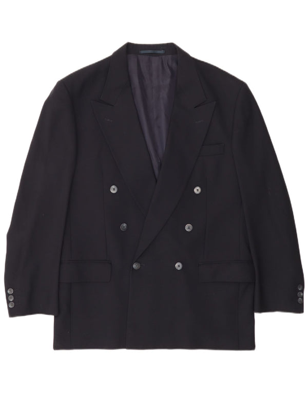 COLES Giacca blazer doppiopetto vestibilità regolare da uomo UK 40 Large Blu Navy