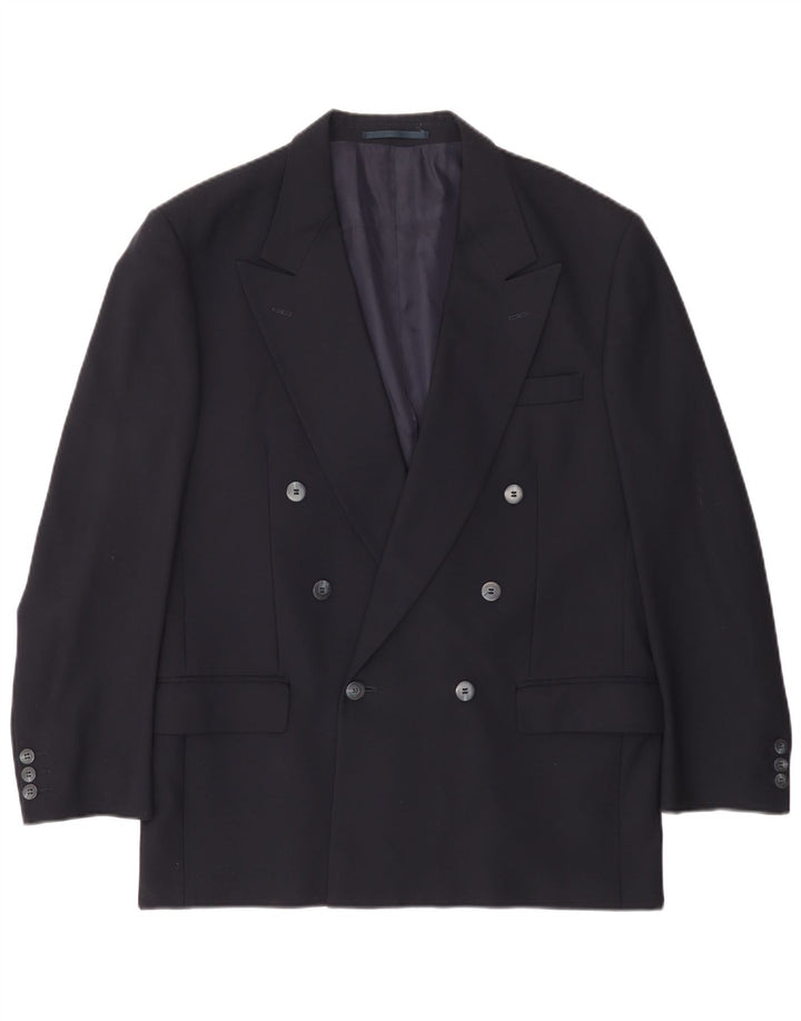 COLES Giacca blazer doppiopetto vestibilità regolare da uomo UK 40 Large Blu Navy