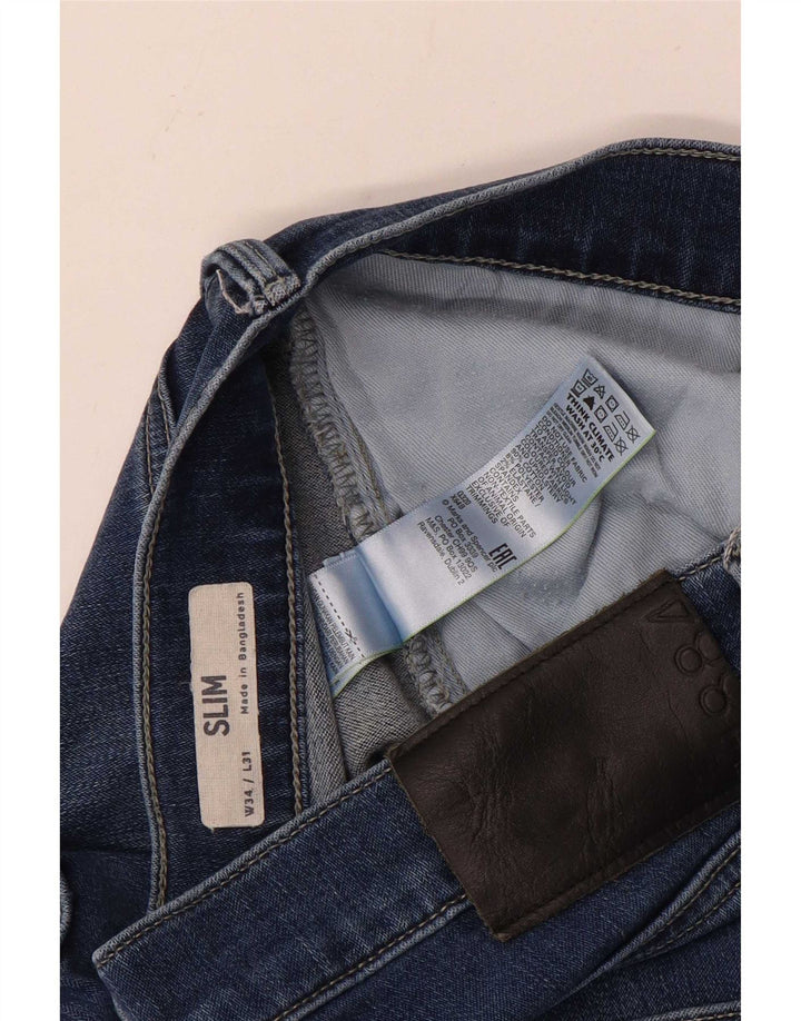 Jeans slim da uomo Marks & Spencer W34 L31 cotone blu