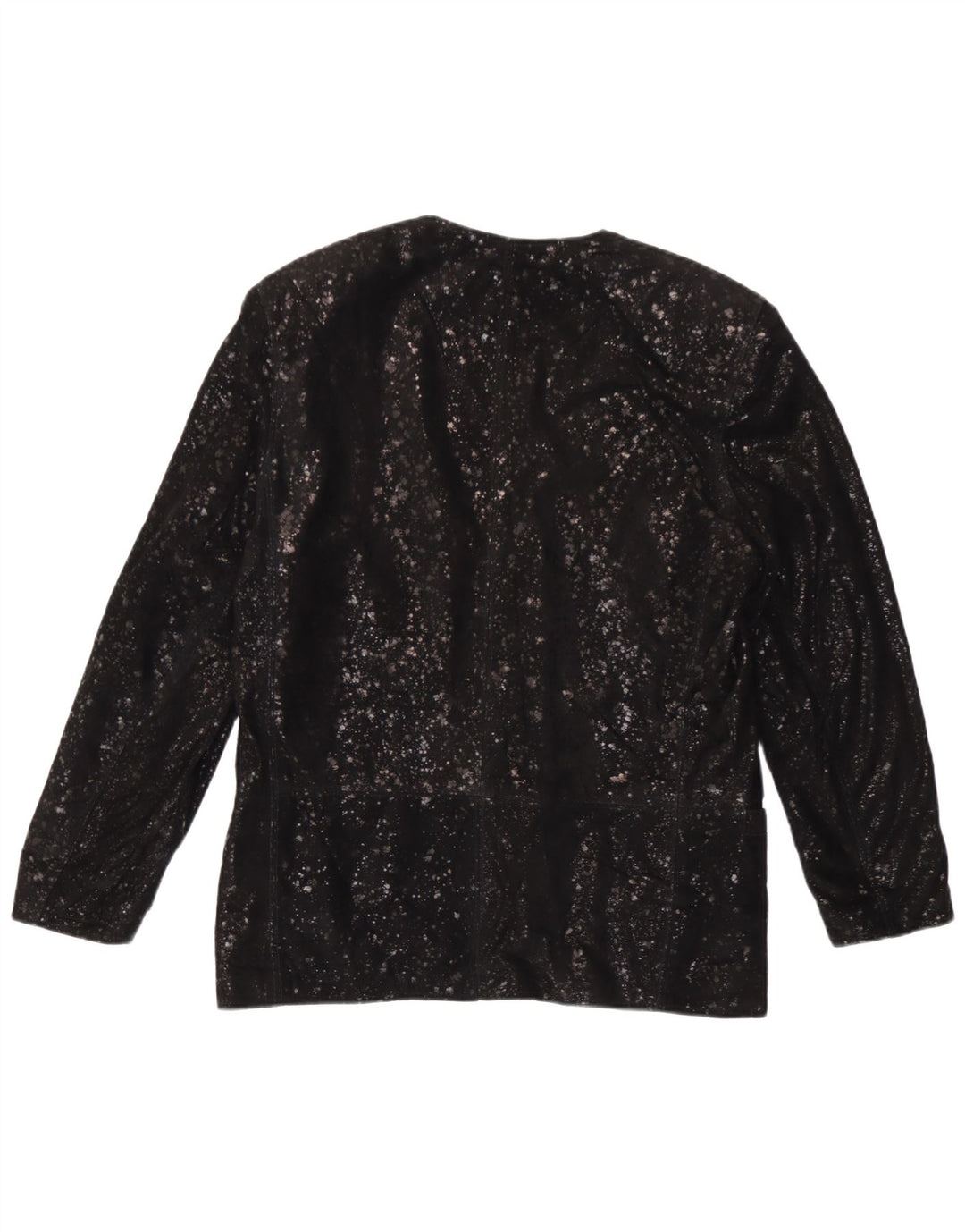 Giacca blazer da donna a 1 bottone in pelle scamosciata Carla Buti IT 42 media nera maculata
