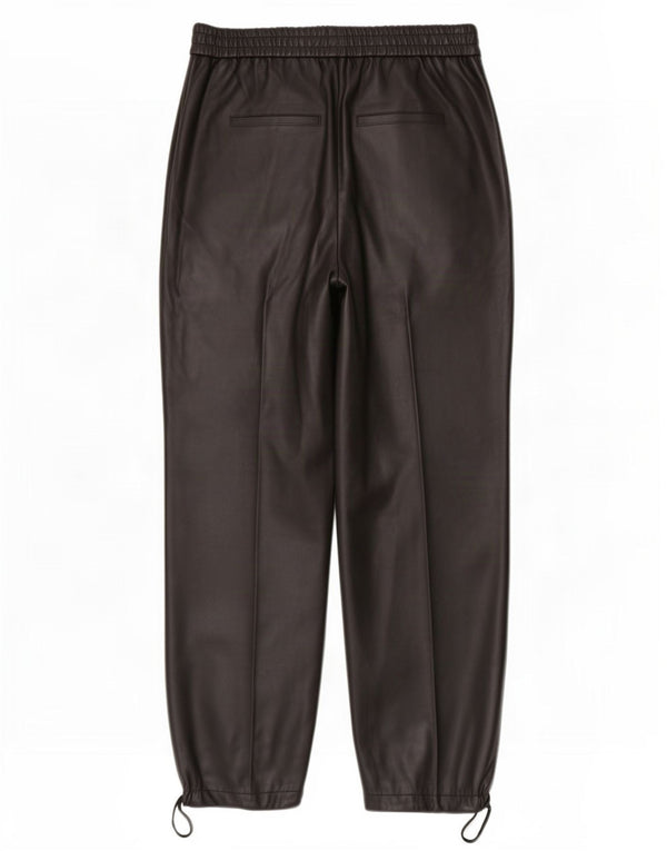 Pantaloni da jogging da donna Zara in ecopelle medi W32 L26 poliuretano nero