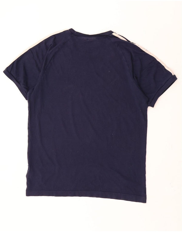 T-shirt da uomo Adidas Top media in cotone blu navy