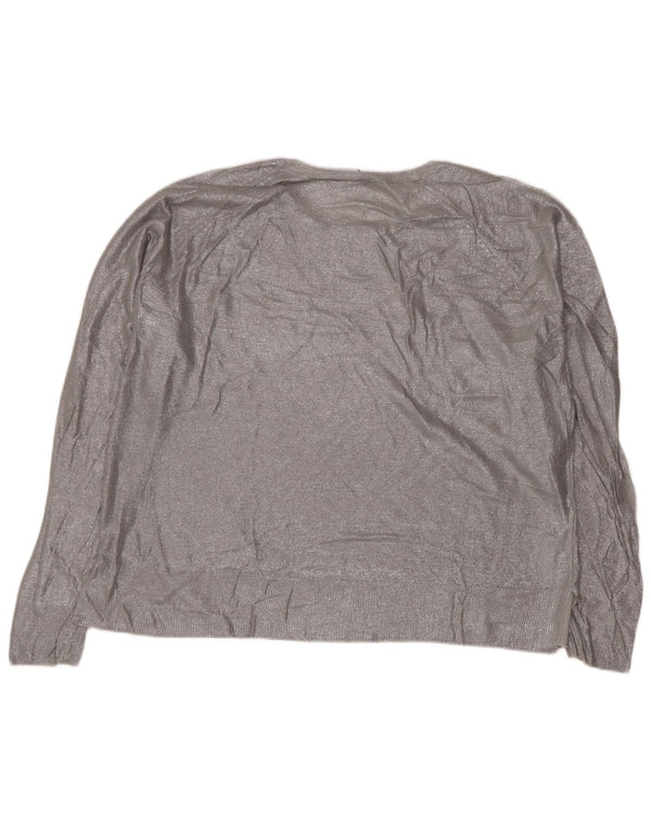 Maglione maglione oversize con scollo a barca da donna Zara UK 10 piccolo argento