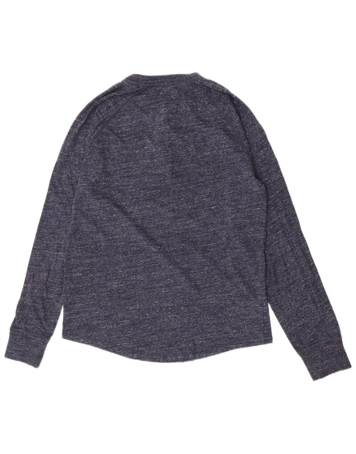Gap Top da uomo a maniche lunghe in cotone screziato blu navy medio
