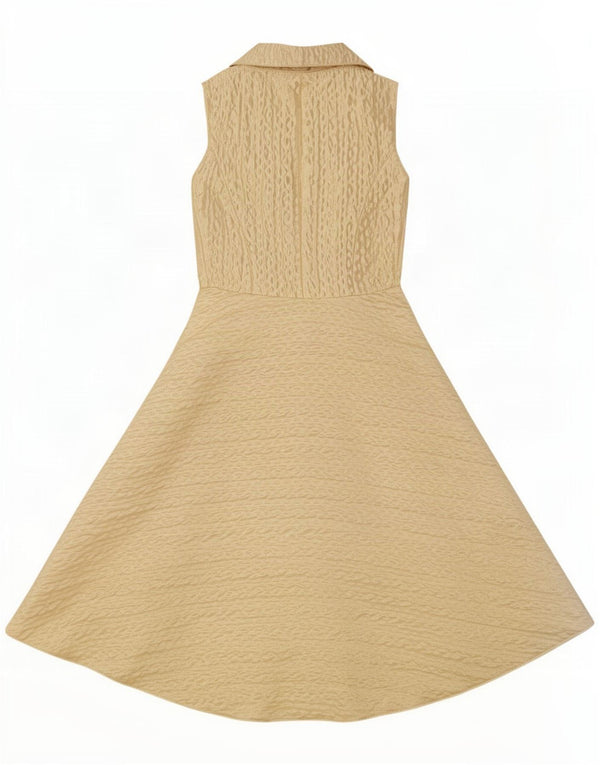 Vintage Womens Sleeveless Maxi Dress UK 4 XS Beige